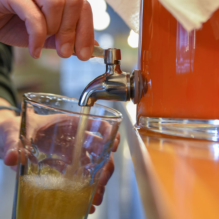 Stainless Steel Spigot Attached to Premium Glass Kombucha Fermentation Vessel