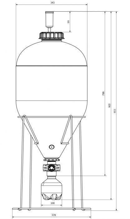 Fermentasaurus Uni Tank Conical Fermentor Dimensions