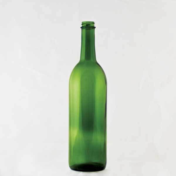750 ml Green Claret bottles - screw finish