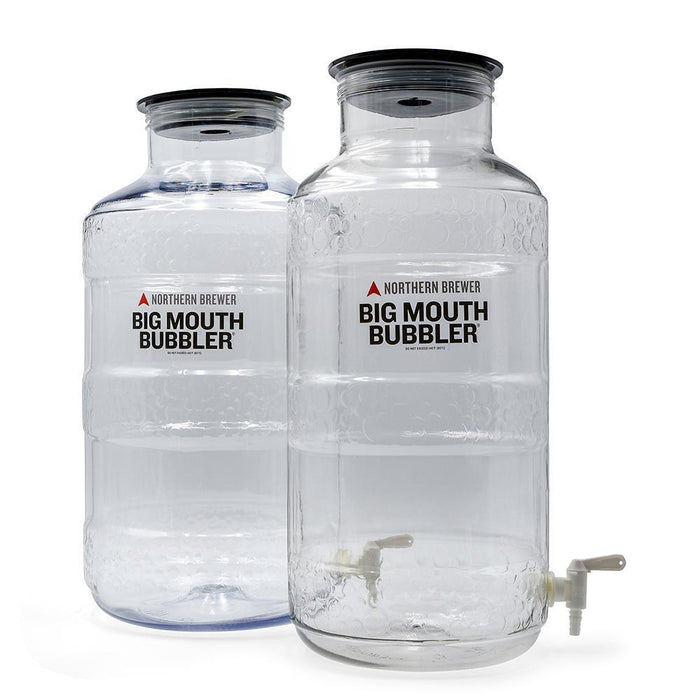 Siphonless Big Mouth Bubbler® - Ported 6.5 Gallon Plastic Fermentor pair side