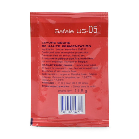 Safale US-05 Ale Dry Yeast back