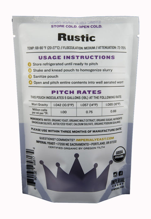 Imperial Yeast B56 Rustic - Back