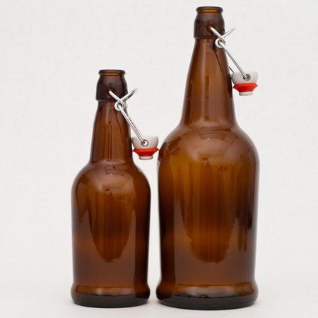16 oz. Brown Glass EZ Cap Bottles w/ Swing Tops